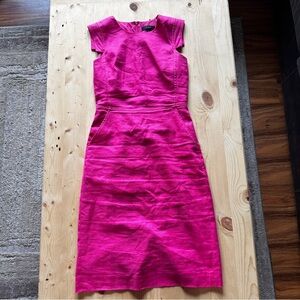 J. Crew Vibrant Pink Midi Dress women’s size 4T